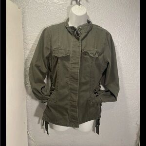 Olive Green Men’s military style shirt Jacket